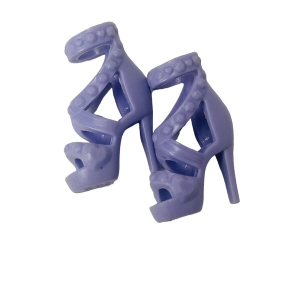 Pop Star Purple Barbie Doll Heel Open Toe Stappy Slip on Shoes - Picture 3 of 9